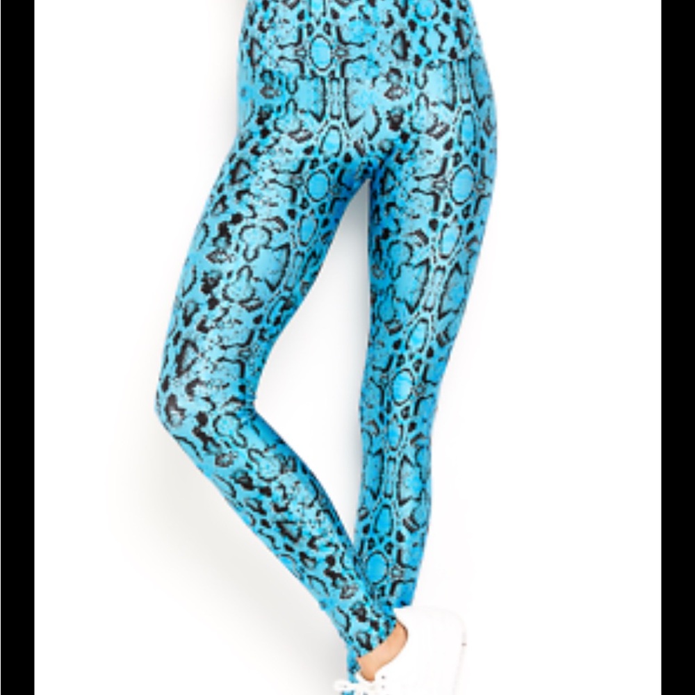 Goldsheep Blue Snake Print Leggings